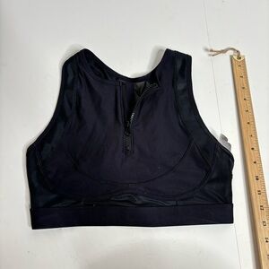 Fabletics black zipper front mesh bra M